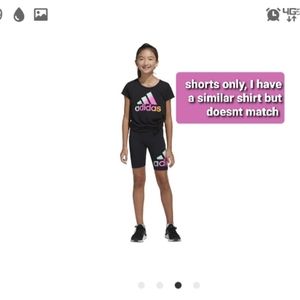 Girls small addias bike shorts. black